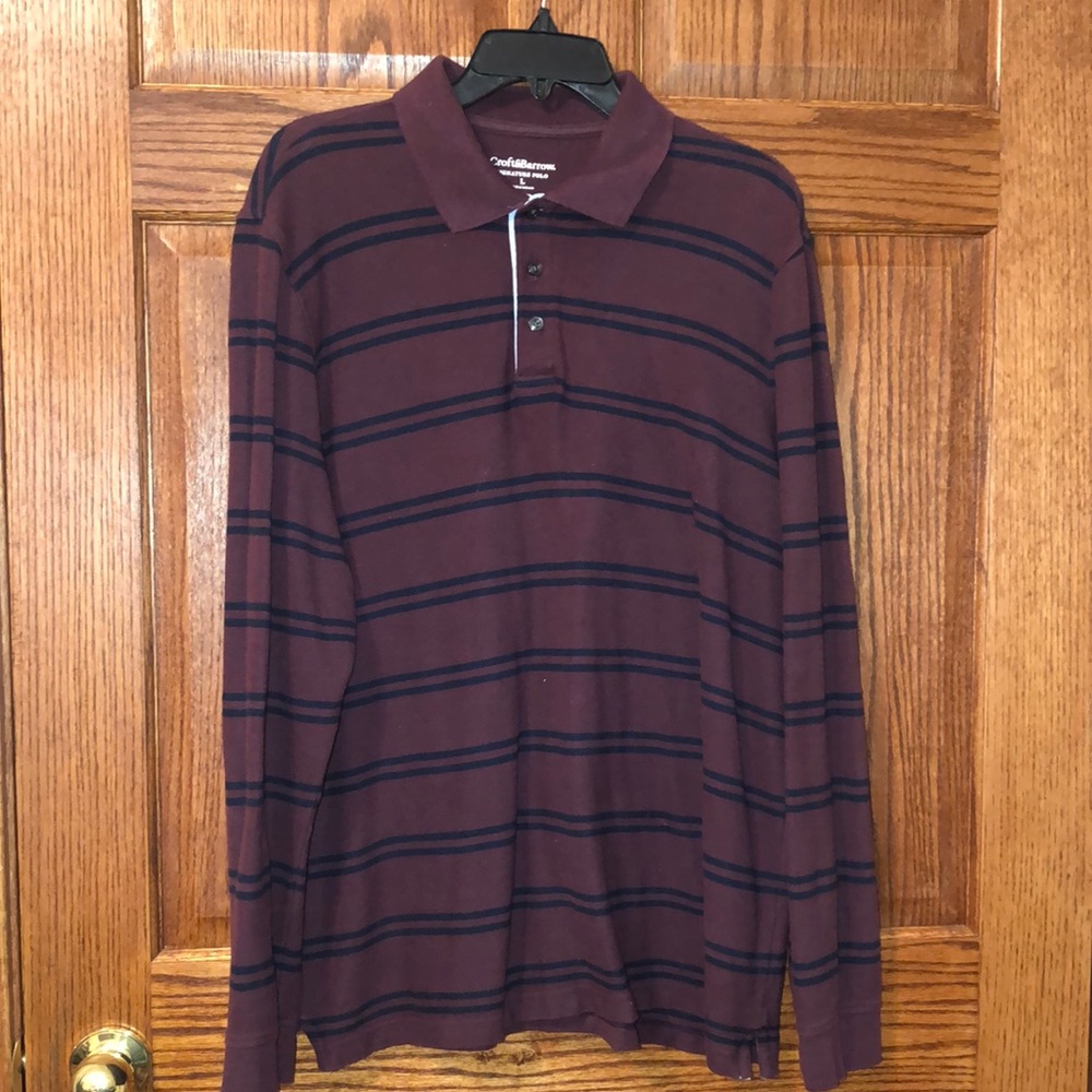 Croft & Barrow Maroon Striped Men's Shirt